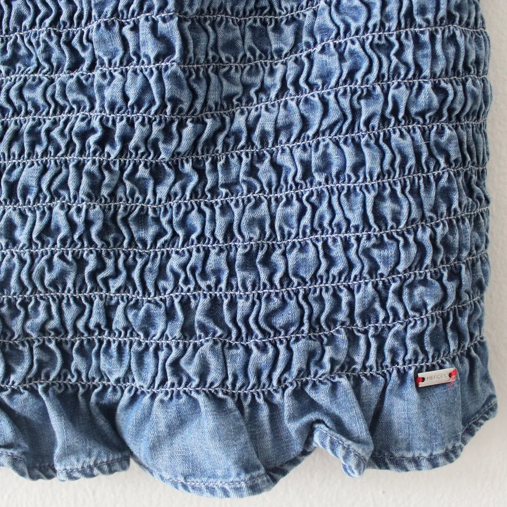 Tommy Hilfiger Ruched Denim Crop Top - Picture 3 of 6